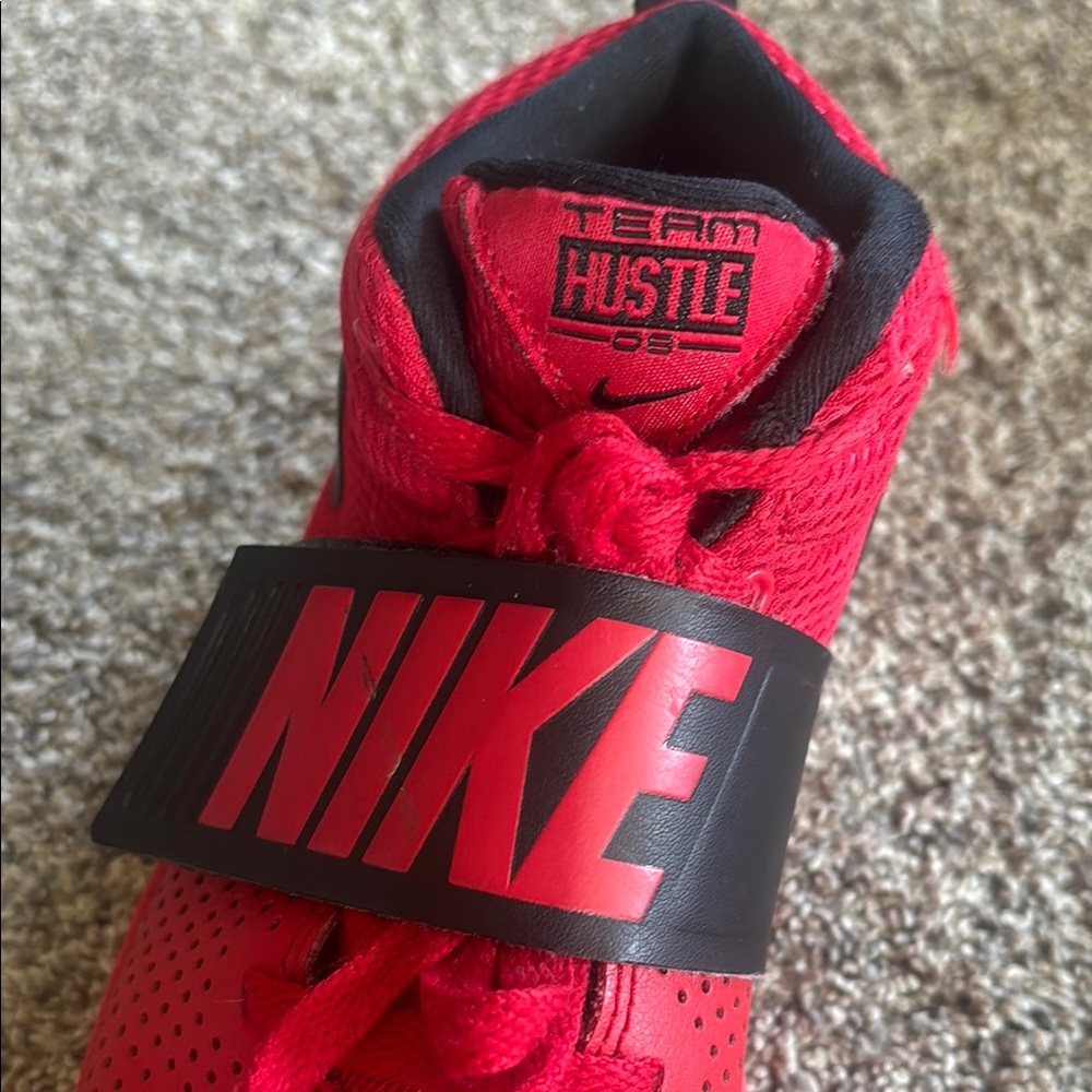 Team Hustle Nike Red and Black Slip-On Sneakers - Picture 3 of 7